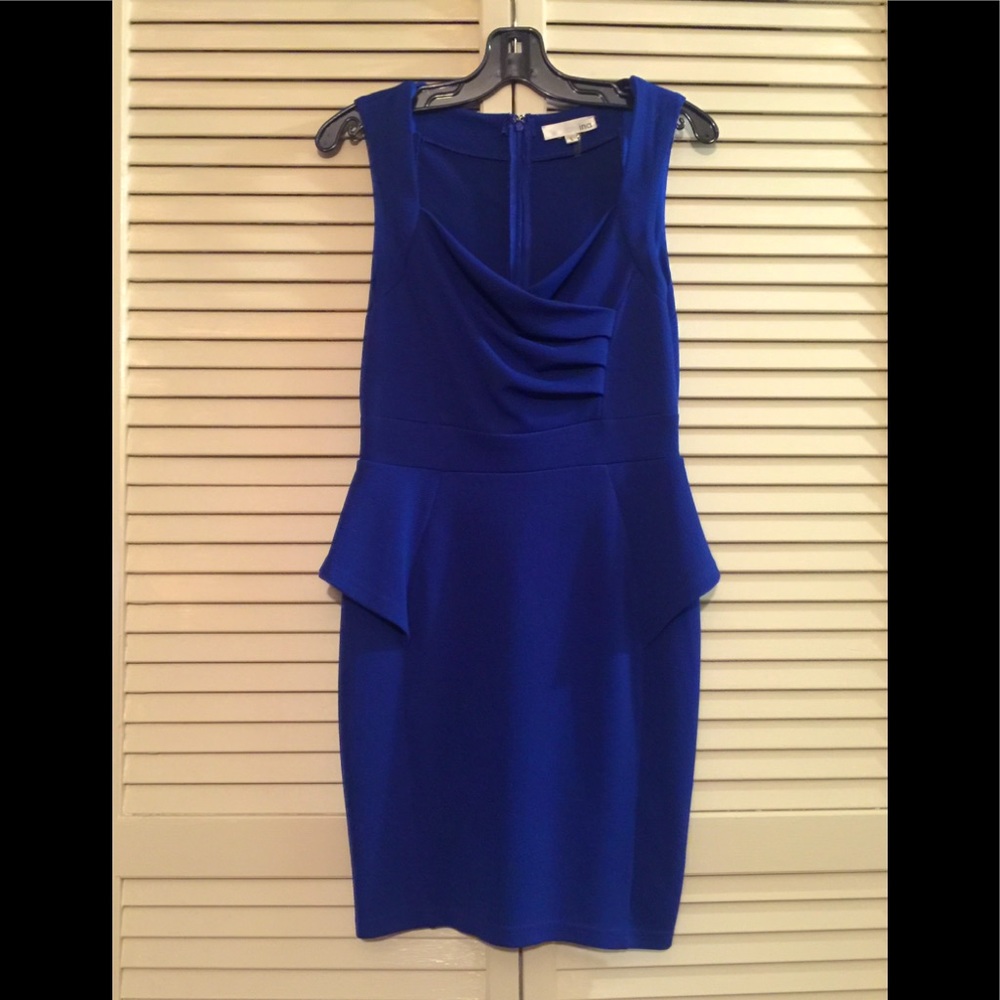 Aniina blue peplum silhouette dress